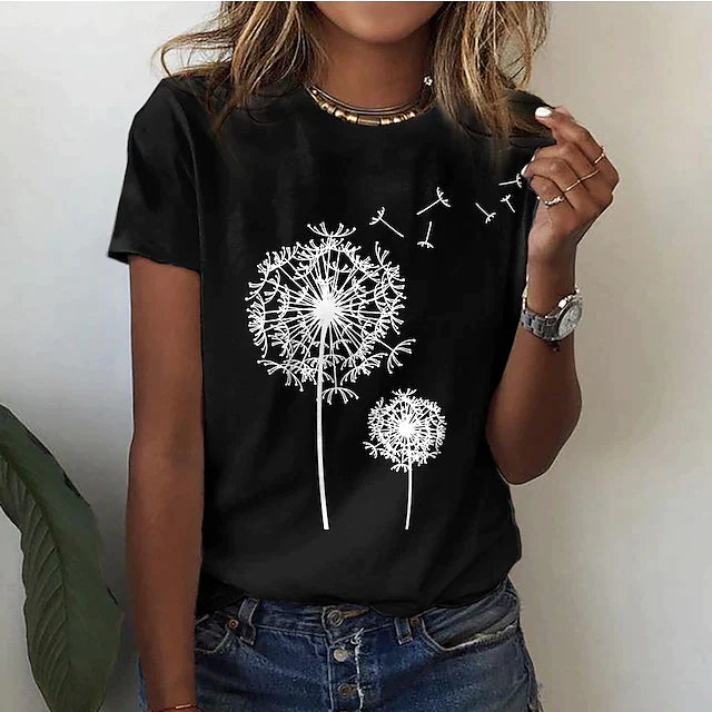 Kajsa™ | Mjuk T-shirt med Maskrosmotiv