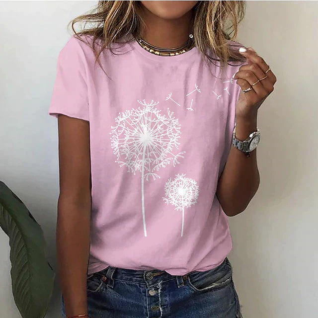 Kajsa™ | Mjuk T-shirt med Maskrosmotiv