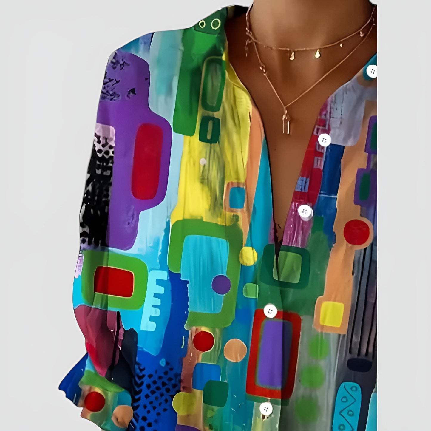 Norell™ Blus med geometriskt mönster