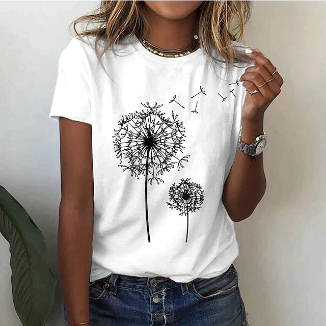 Kajsa™ | Mjuk T-shirt med Maskrosmotiv