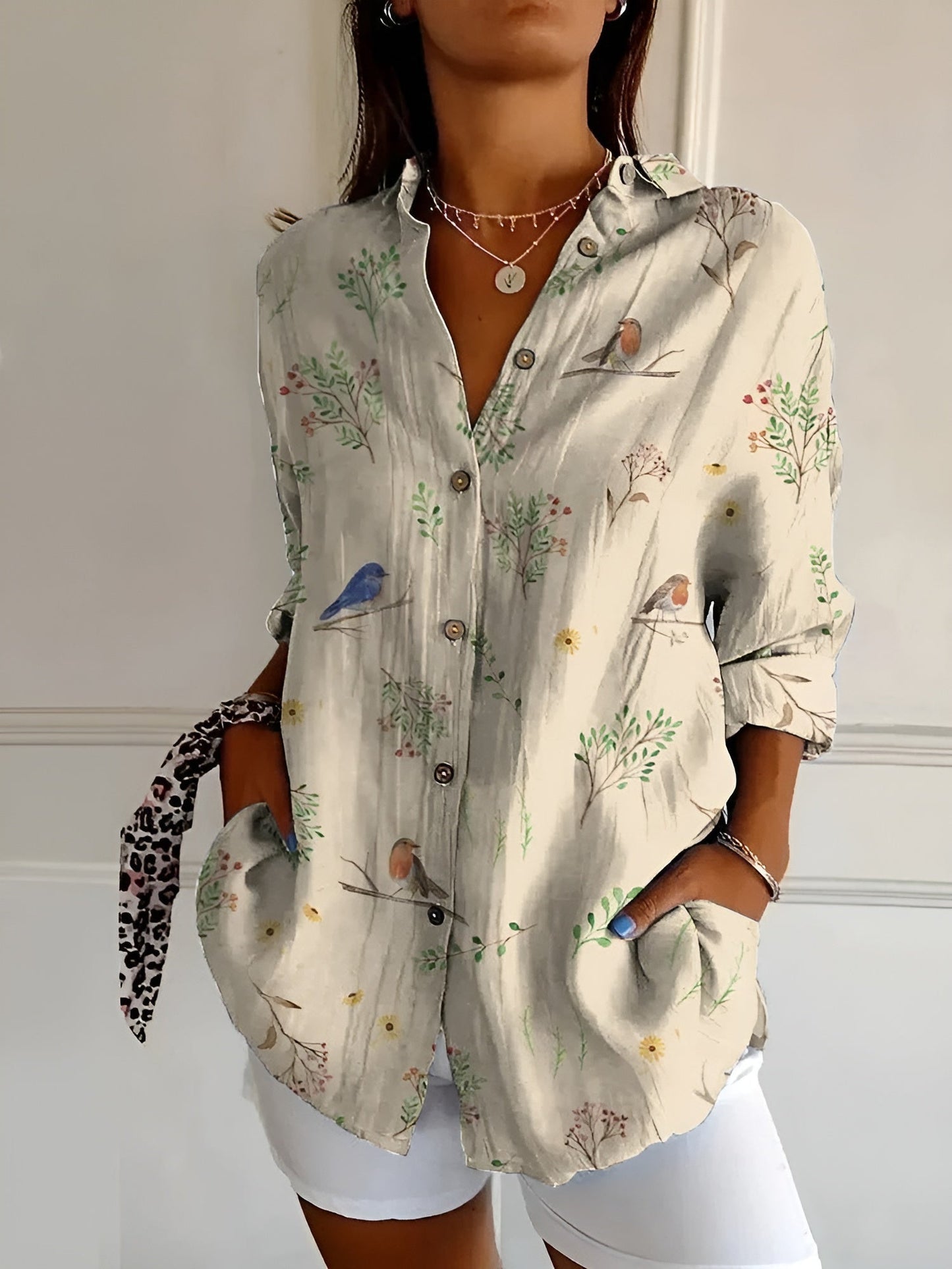 Lova™ | Luftig skjortblus med blommönster 🌸