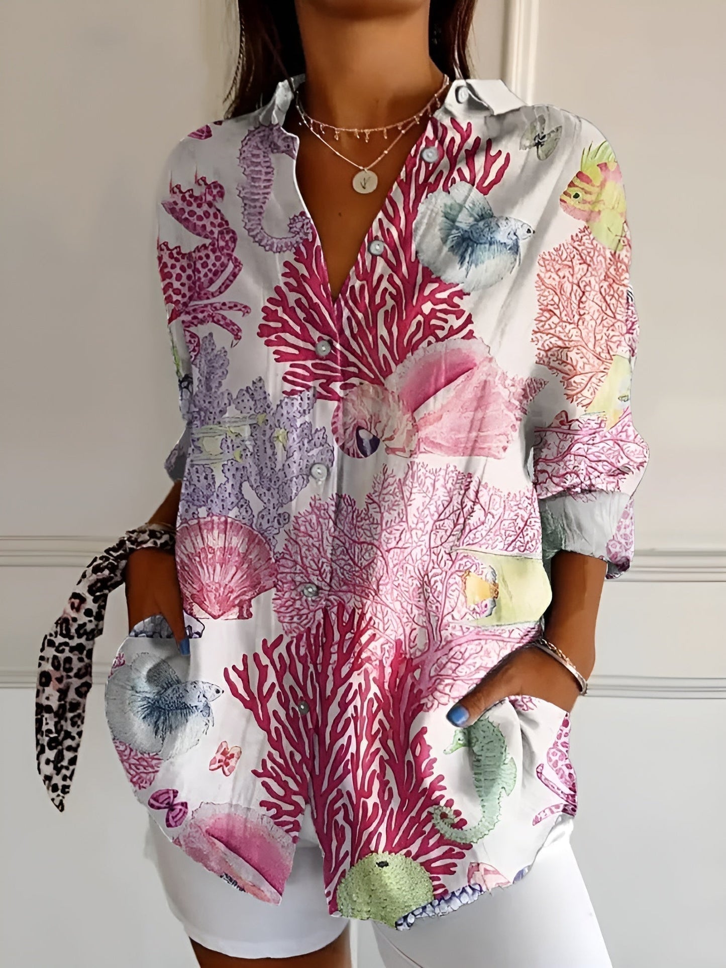 Lova™ | Luftig skjortblus med blommönster 🌸