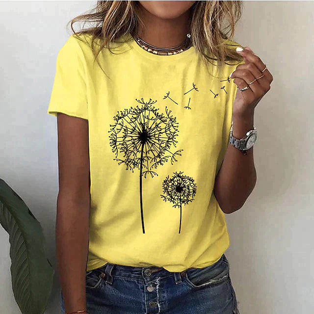 Kajsa™ | Mjuk T-shirt med Maskrosmotiv