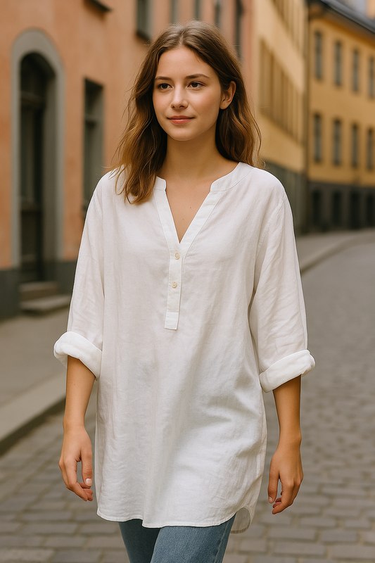 Anne™ | Fräsch och avslappnad linneskjorta för sommardagar