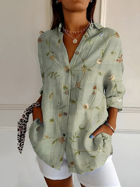Lova™ | Luftig skjortblus med blommönster 🌸